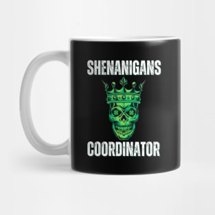 Shenanigans Coordinator - Green Skull Wearing A Crown Mug